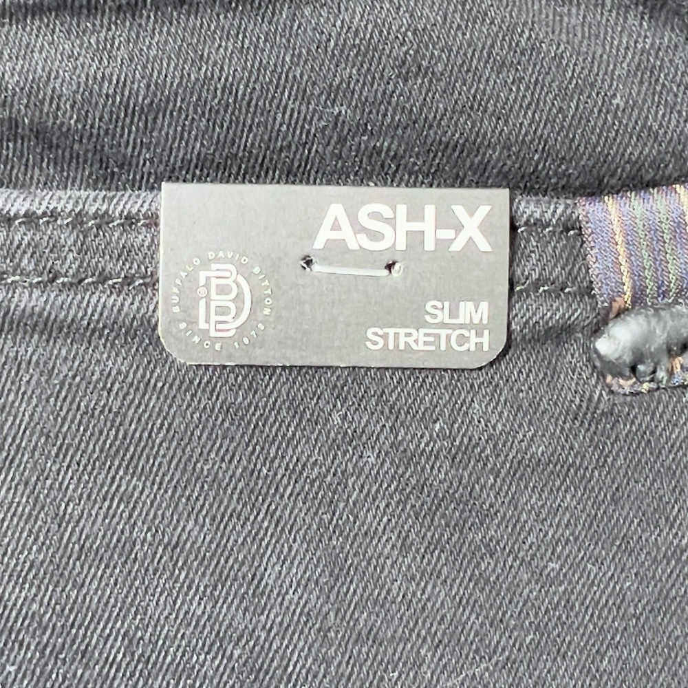 Buffalo David Bitton Jeans Ash-X Slim Stretch Mens Sz 33x34 Black Rinse NWT - Picture 6 of 13